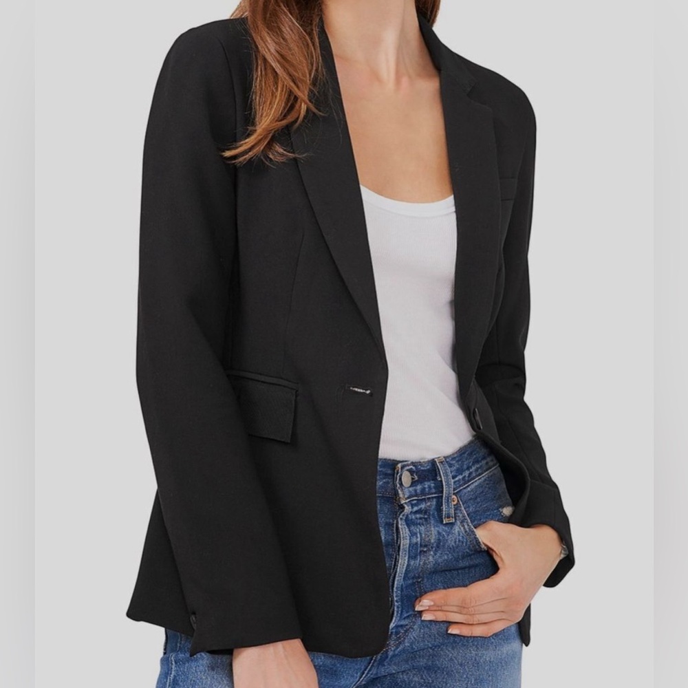 1.State Women's Black One-Button Blazer Suit Jacket Size 8